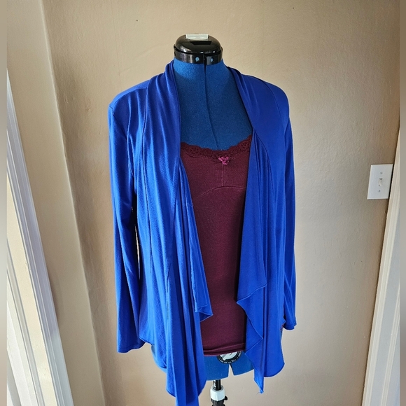 Blue open drape cardigan - Picture 7 of 10